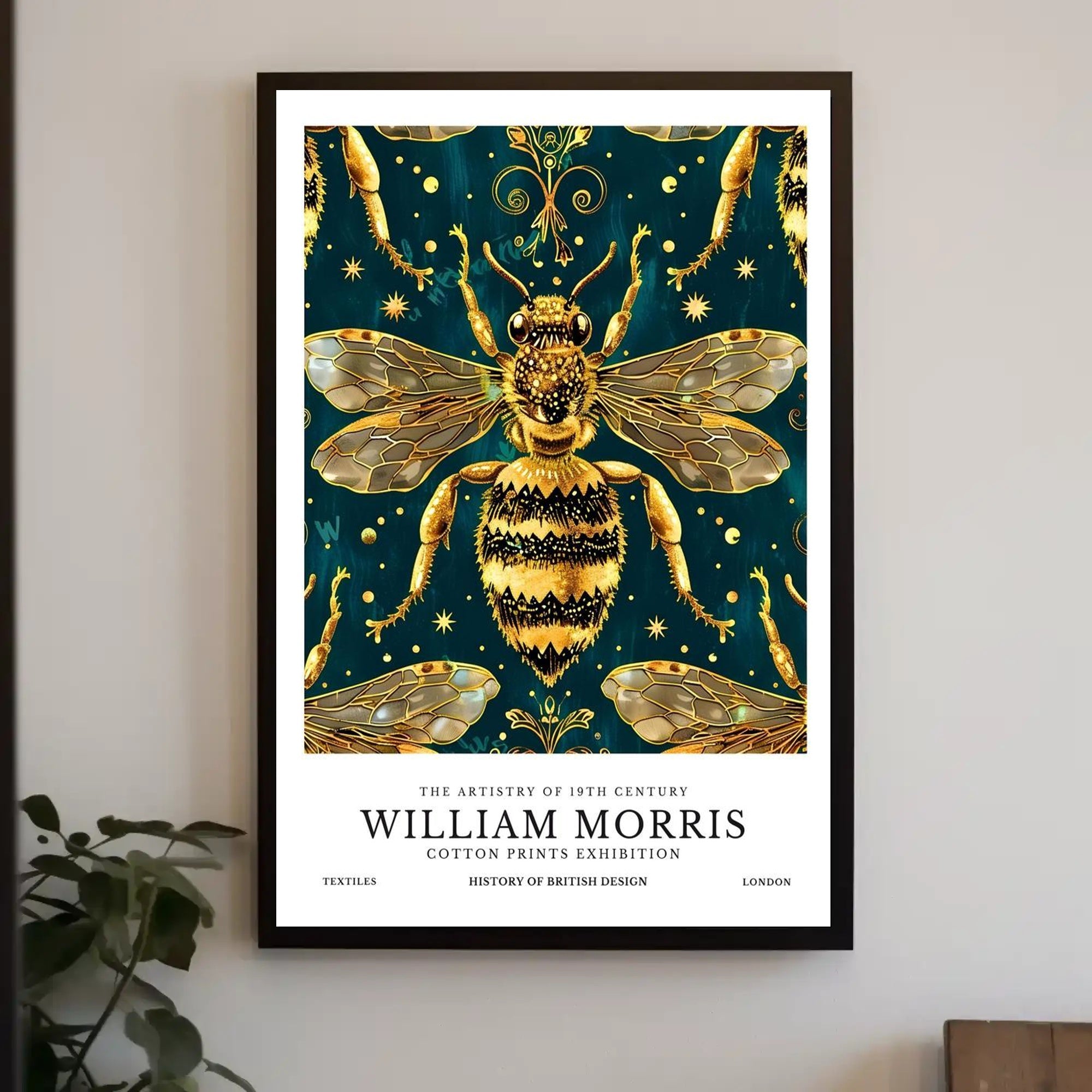 Victorian Era Bee Artistry Heritage William Morris Art Poster