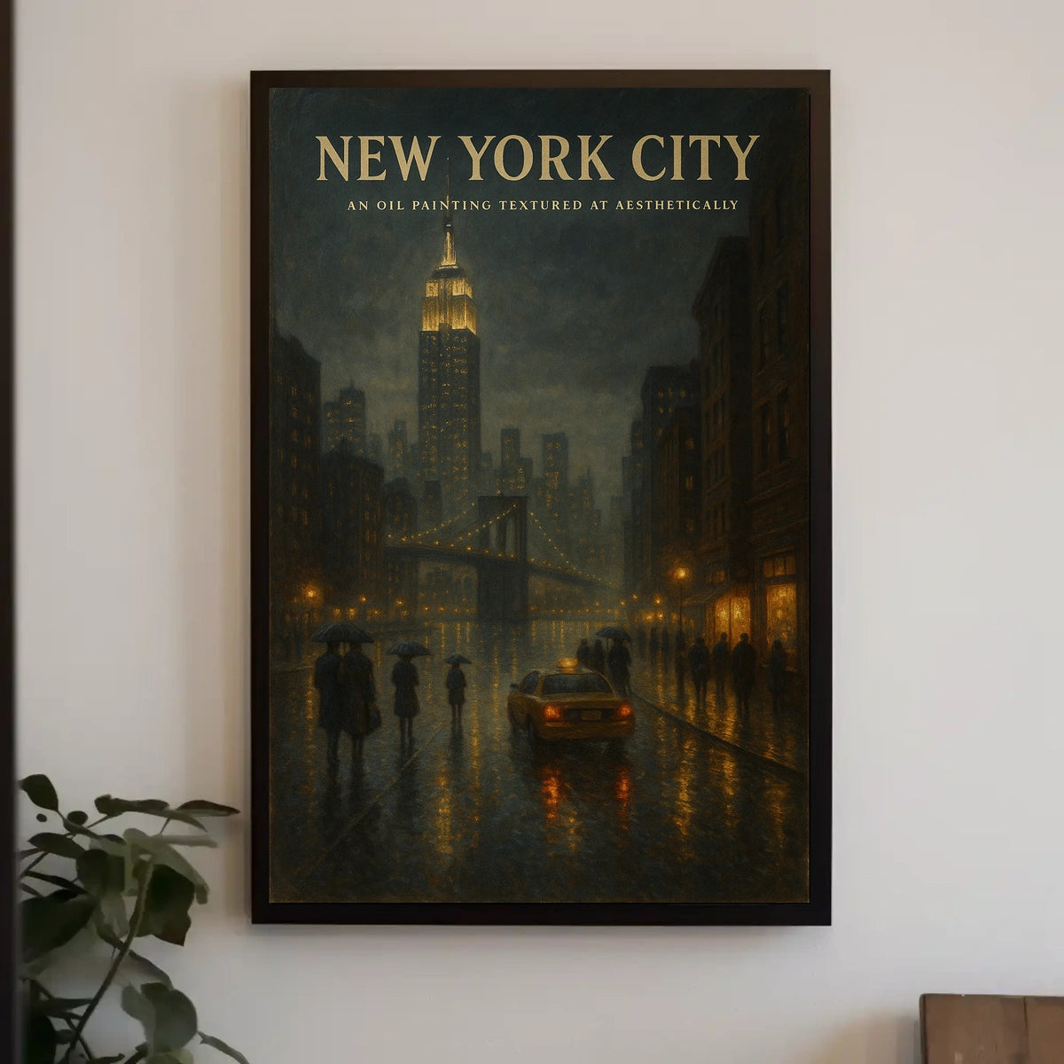 New York City A Night in the Rain Poster