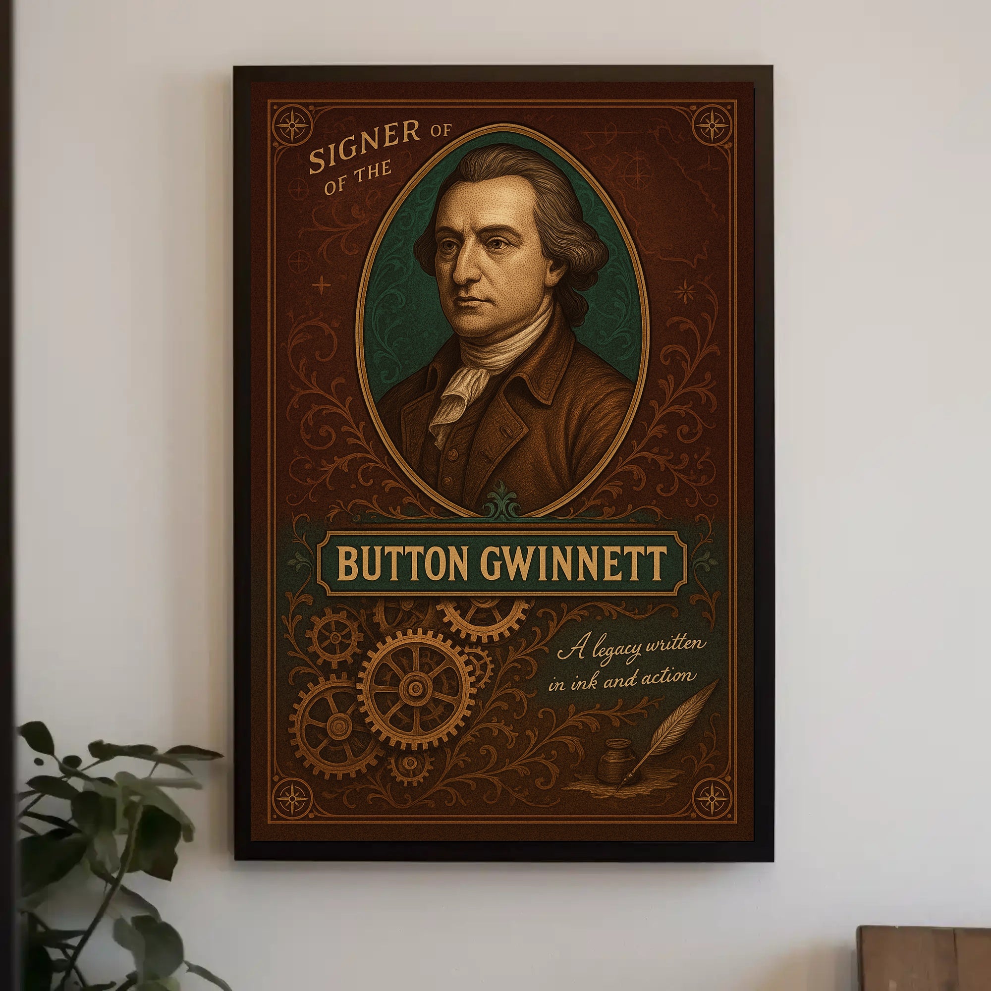 Button Gwinnett Signer Poster Vintage Wall Art PosterGoat