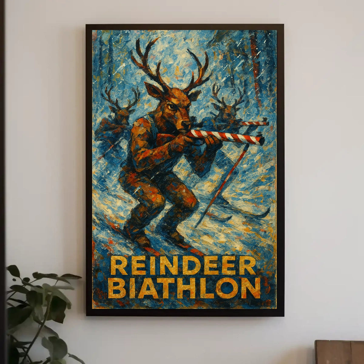 Reindeer Biathlon Poster