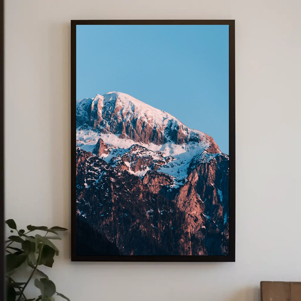Majestic Snow-Capped Mountain Sunrise Photorealistic Poster