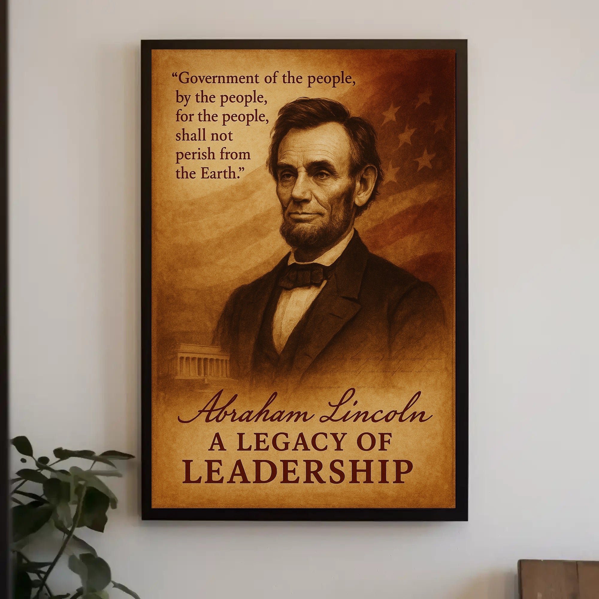 Abraham Lincoln Vintage Art for Historical or Presidential Poster