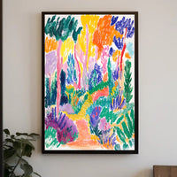 Vibrant Expressionist Garden Scene - Artistic Poster