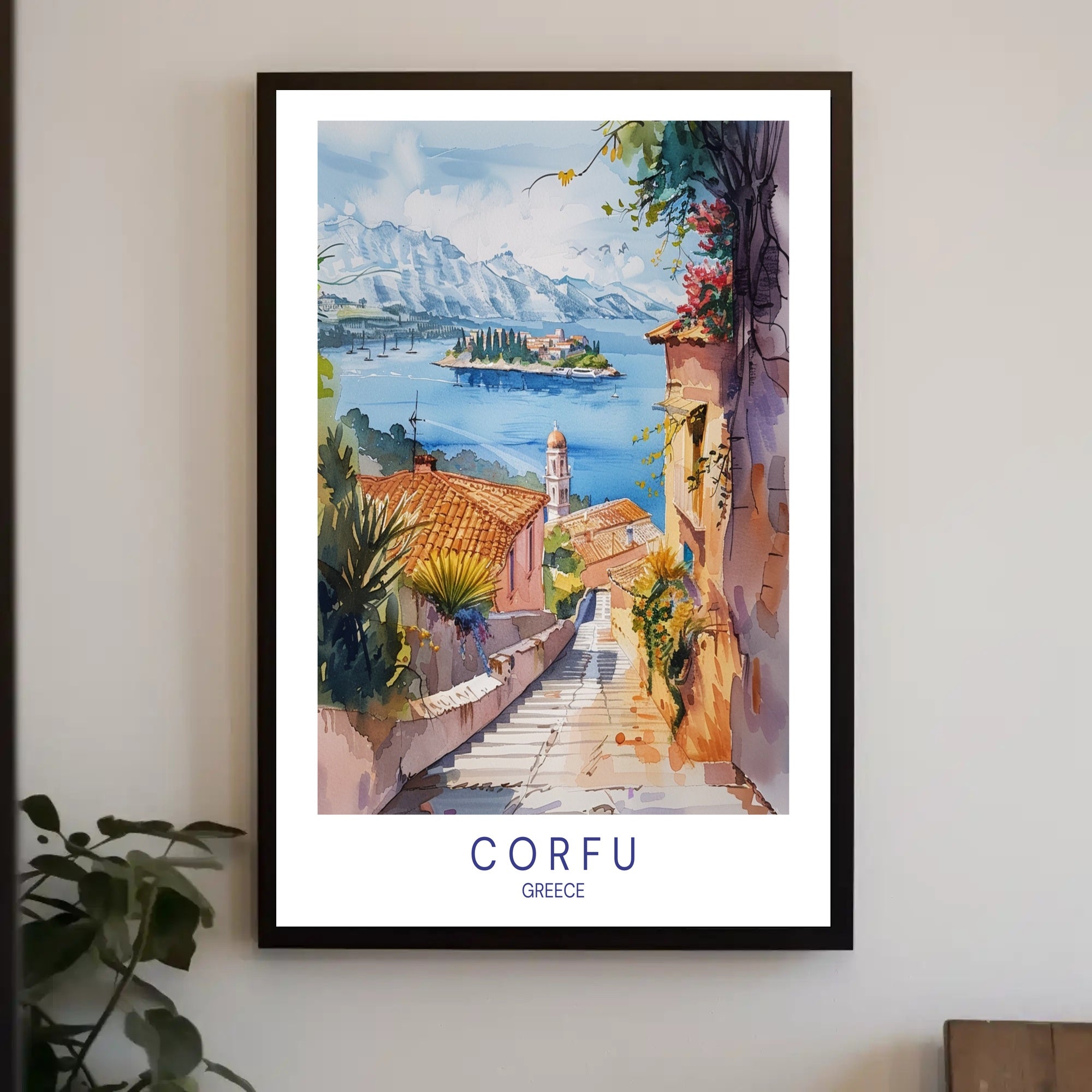 Corfu's Mediterranean Charm: Travel Poster PosterGoat
