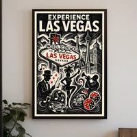 Las Vegas Poster Vibrant Neon Skyline For Home Decor