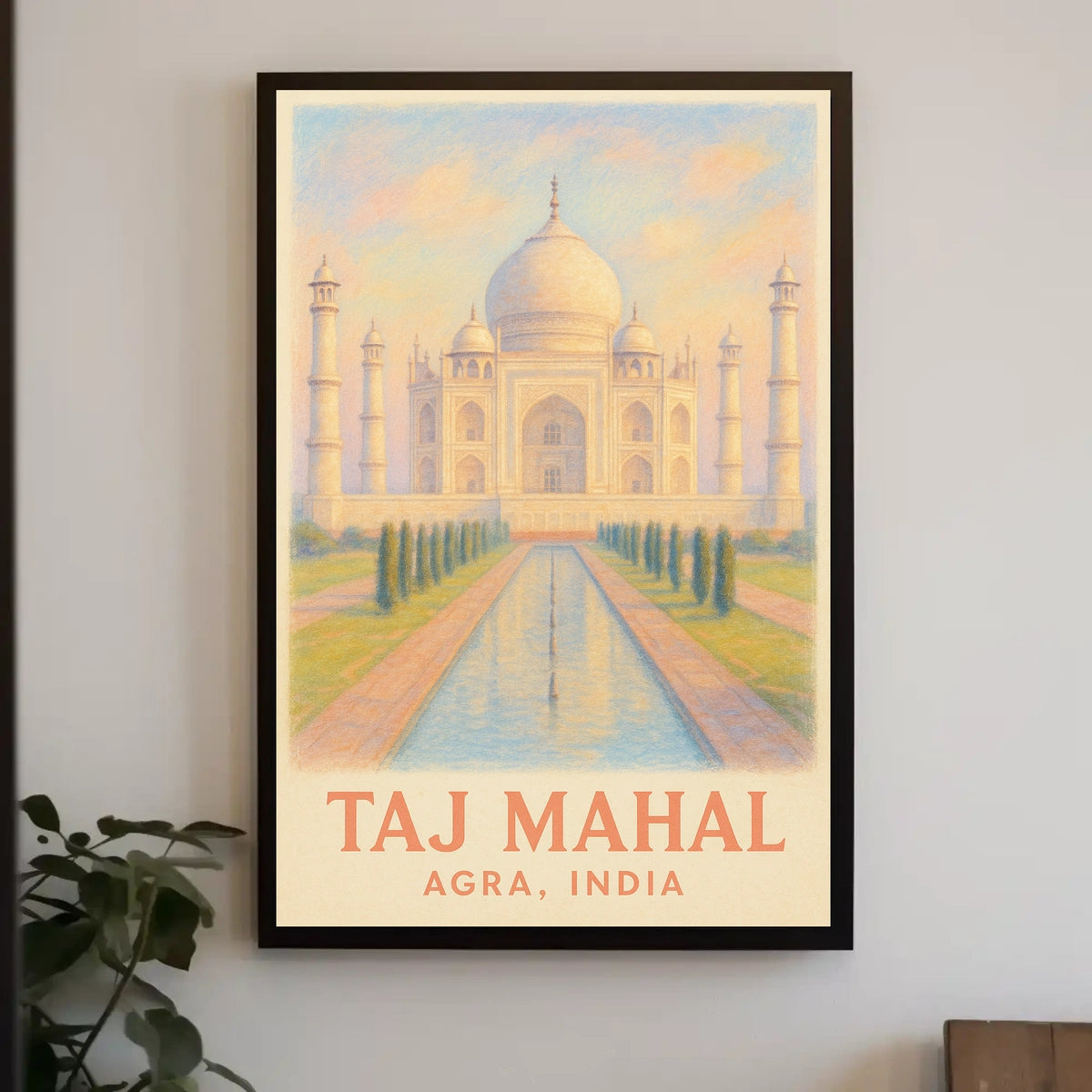 Iconic Taj Mahal Agra India Travel Architecture Photography Realism Heritage Poster