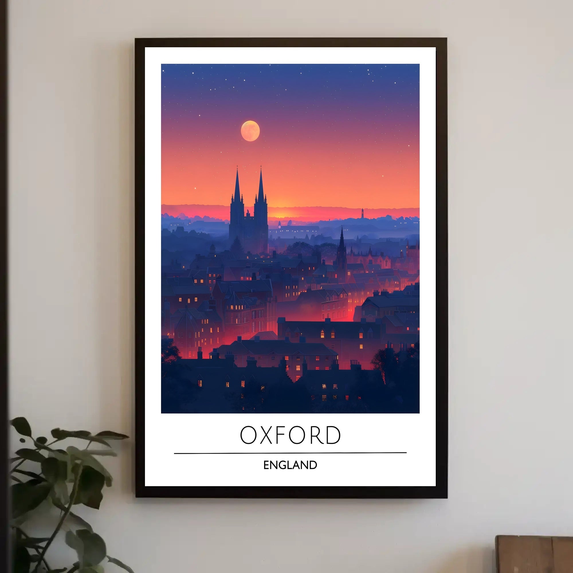 Oxford Skyline Sunset: Urban or Cityscape Poster