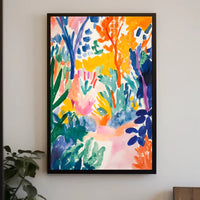 Vibrant Watercolor Forest Scene Abstract, Artistic, or Pop Culture Poster