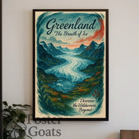 Greenland Glacier Adventure Sunrise Travel Poster
