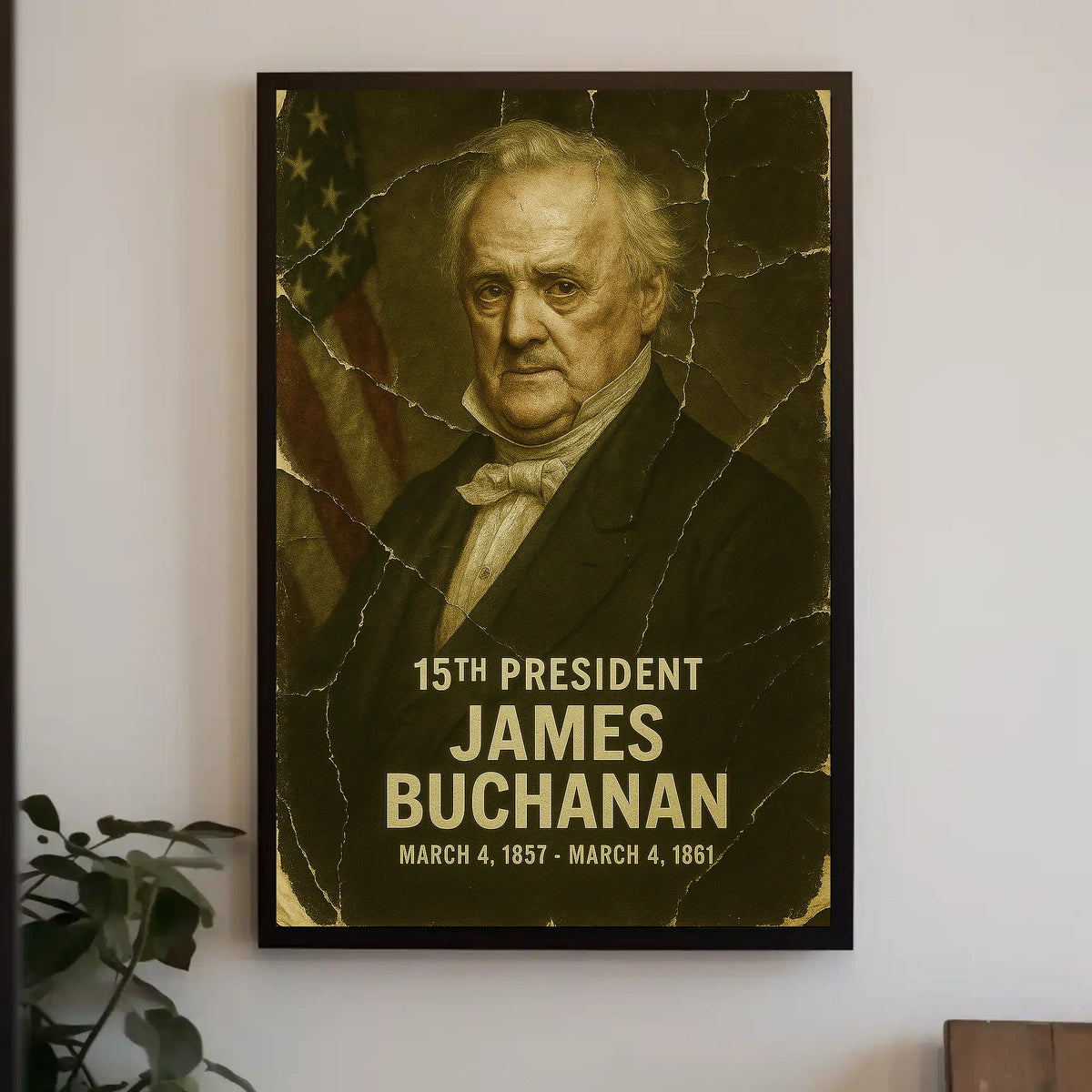 James Buchanan 15th President of the United States Damaged Photograph Poster