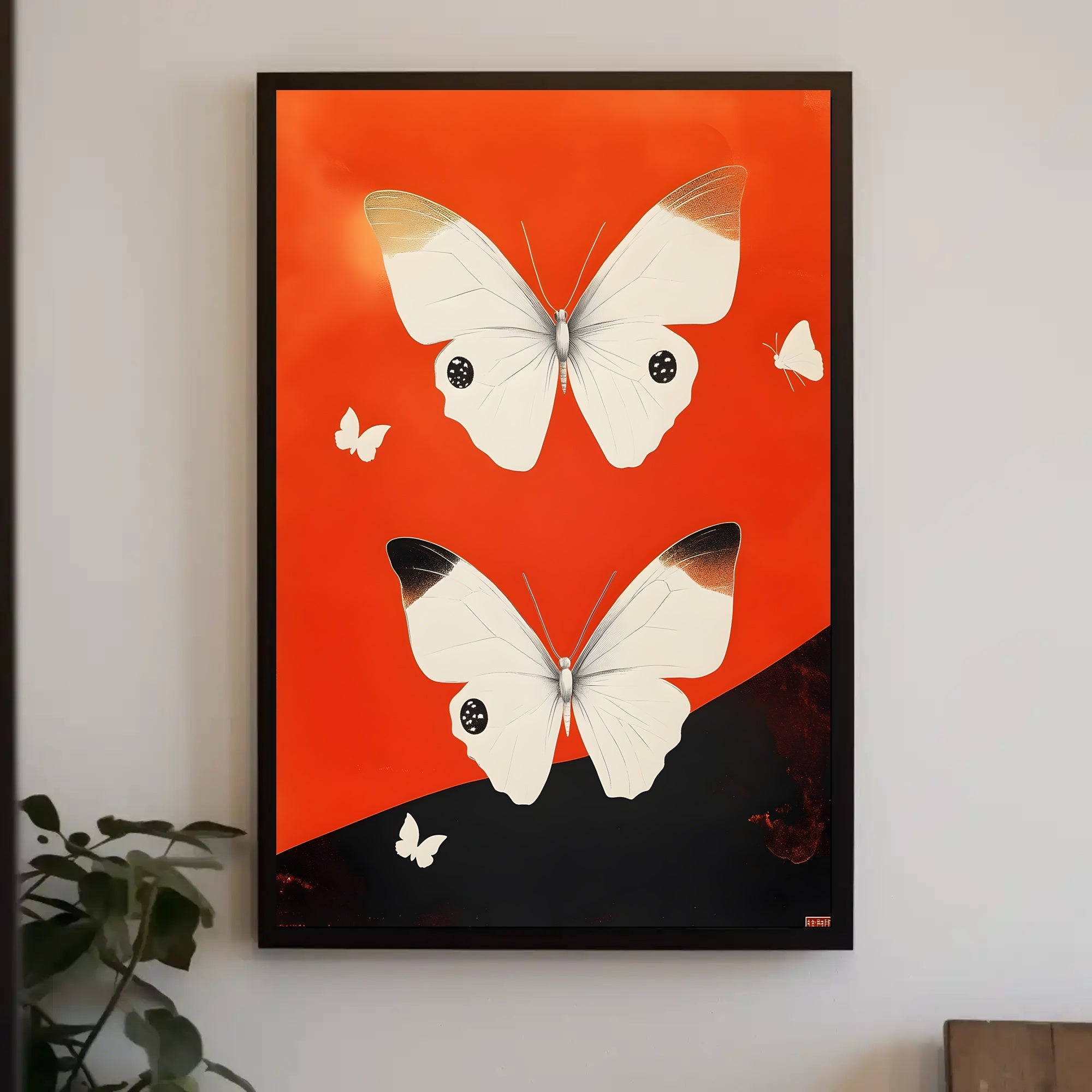 Butterflies High Contrast Poster Art Print