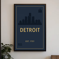 Detroit Skyline – Est. 1701 Poster PosterGoat