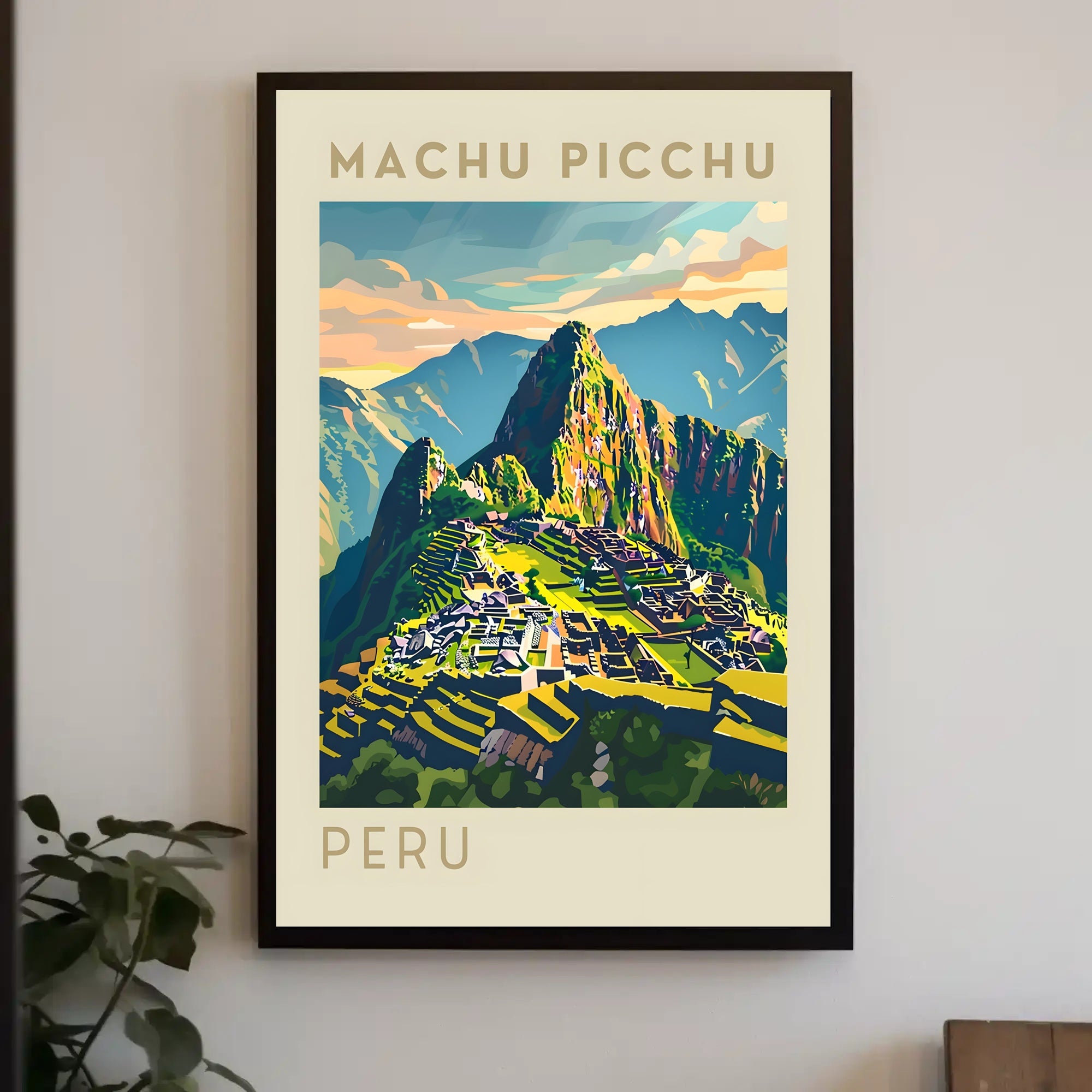 Machu Picchu Illustration Poster