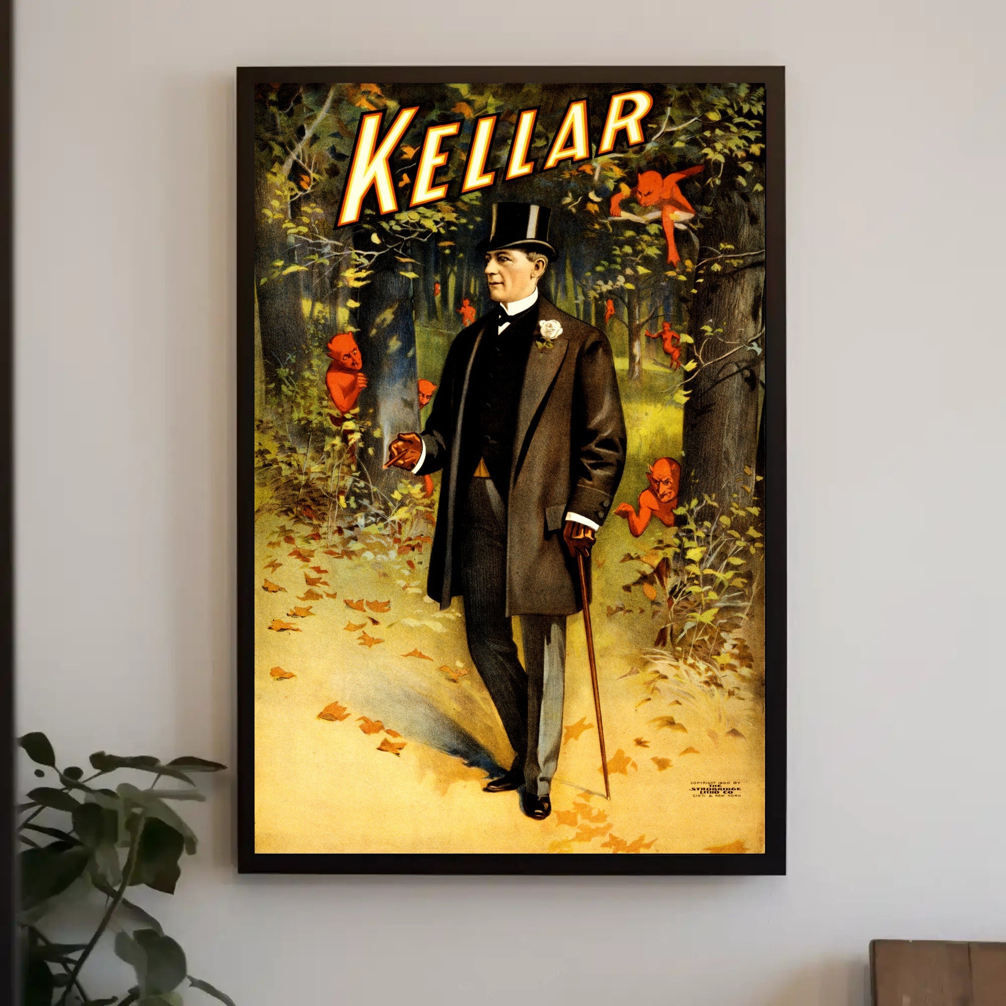 Magical Performer with Imps in Enchanted Forest Artistic Poster