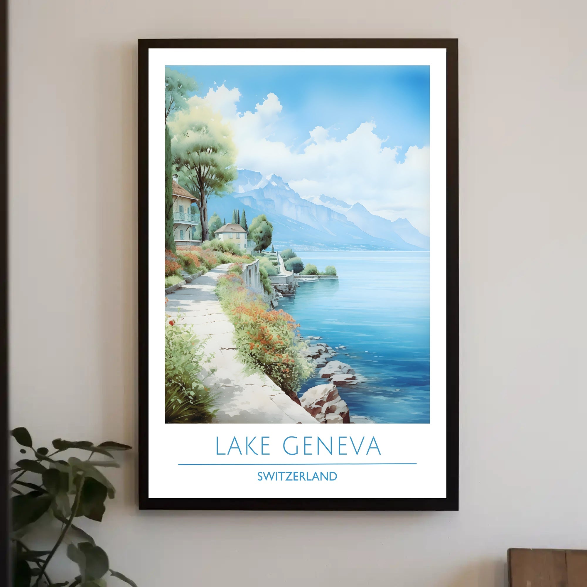 Tranquil Beauty of Lake Geneva Poster