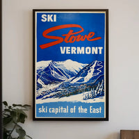 Vintage Ski Adventure in Stowe Travel Poster PosterGoat