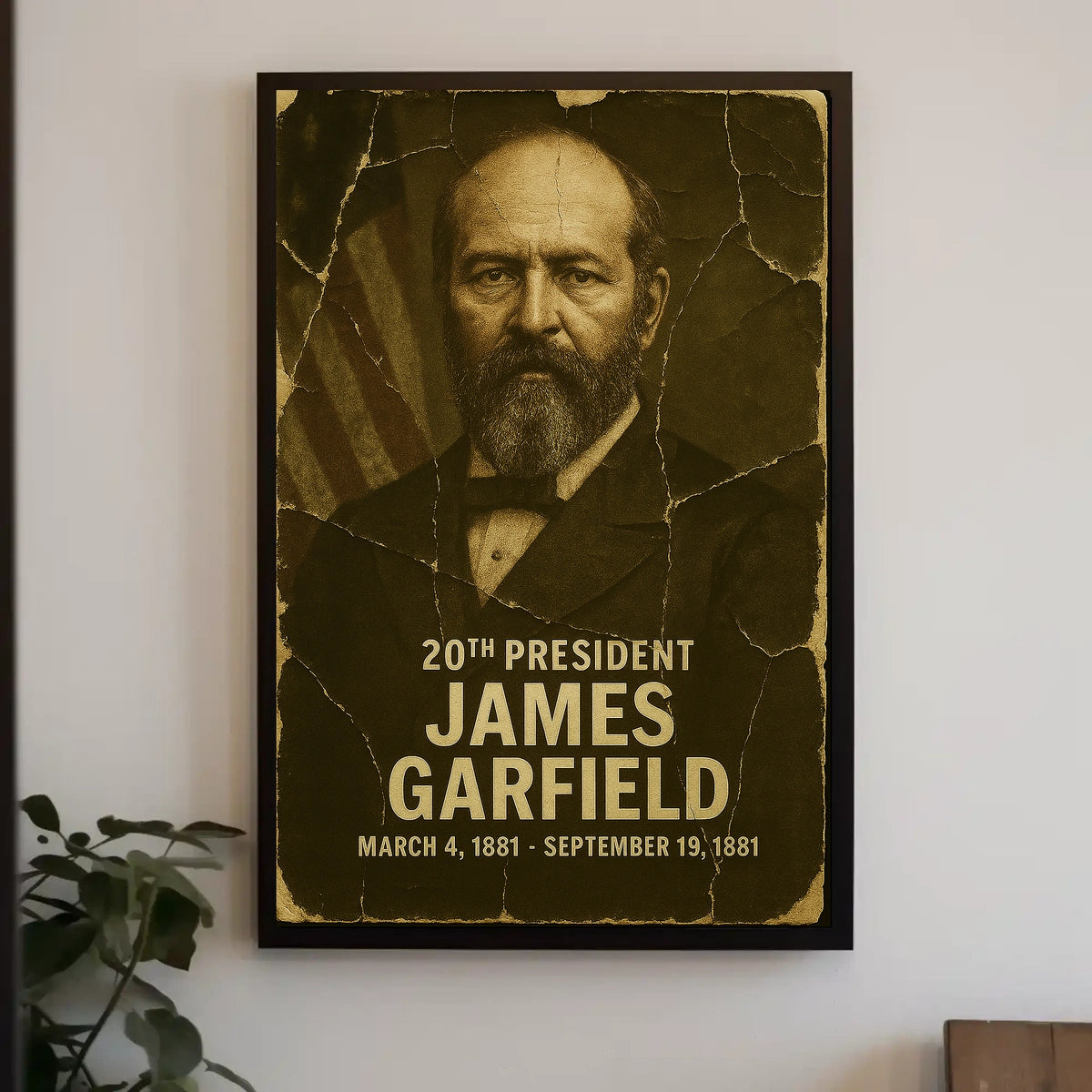 James A. Garfield 20th President of the United States Damaged Photograph Poster