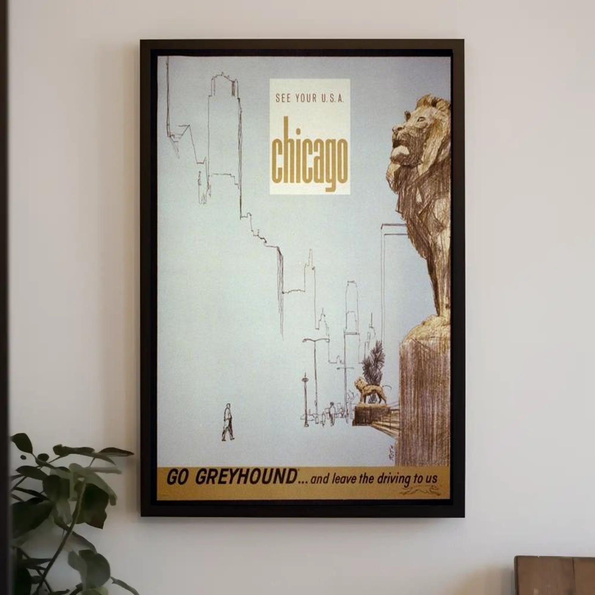 Explore Chicago with Greyhound Poster PosterGoat