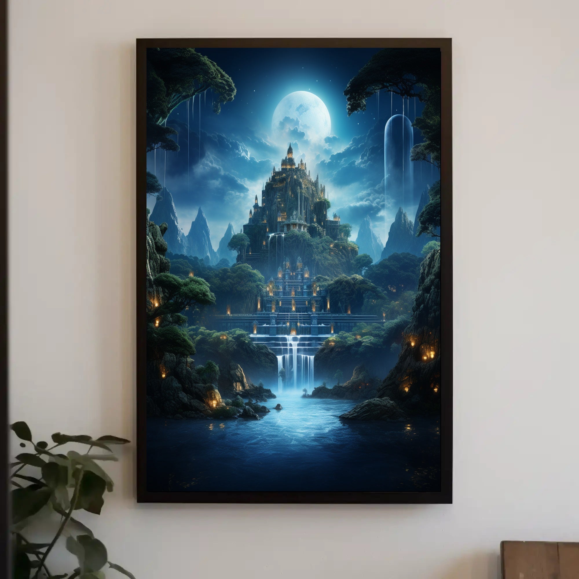 Enchanted Moonlit Castle Poster