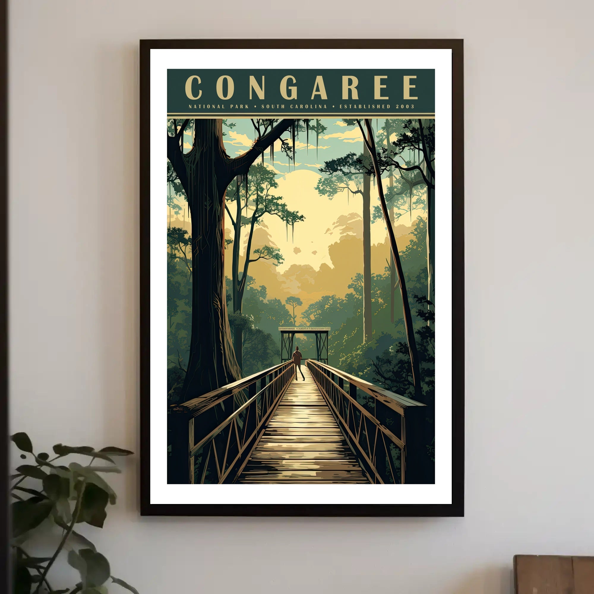 Congaree Travel Poster Vintage Scenic Wall Art