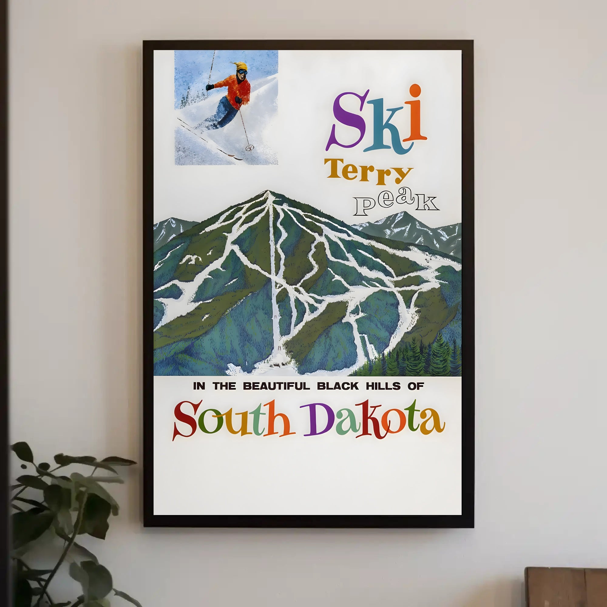 Terry Peak Ski Adventure Vintage Travel Poster PosterGoat