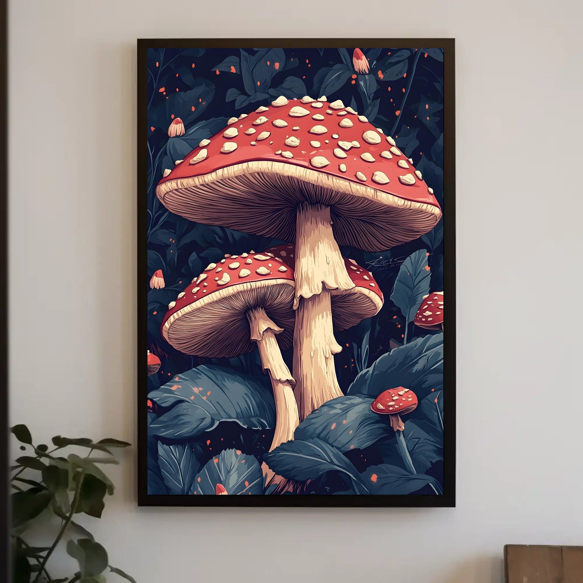 Enchanted Mushrooms Wall Art Print Decor