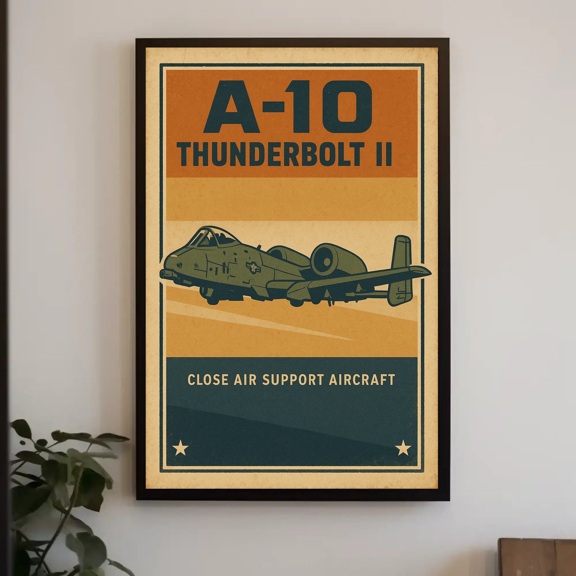 A-10 Thunderbolt II Retro Design Military Recruitment Poster