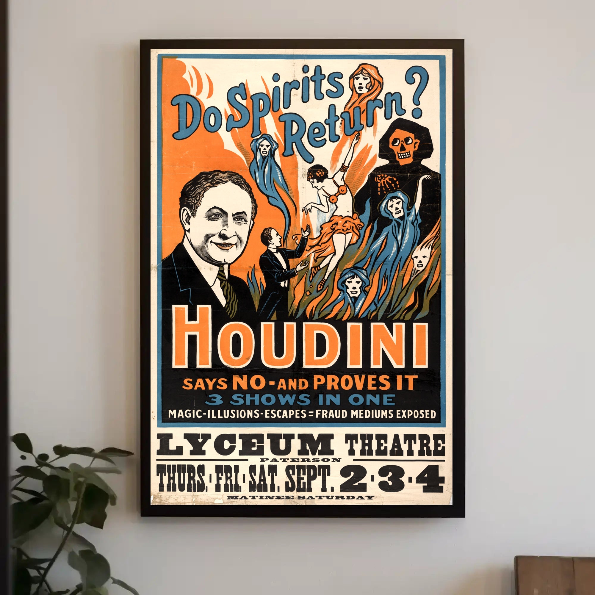 Houdini Magic Illusion Show Vintage Cultural Poster