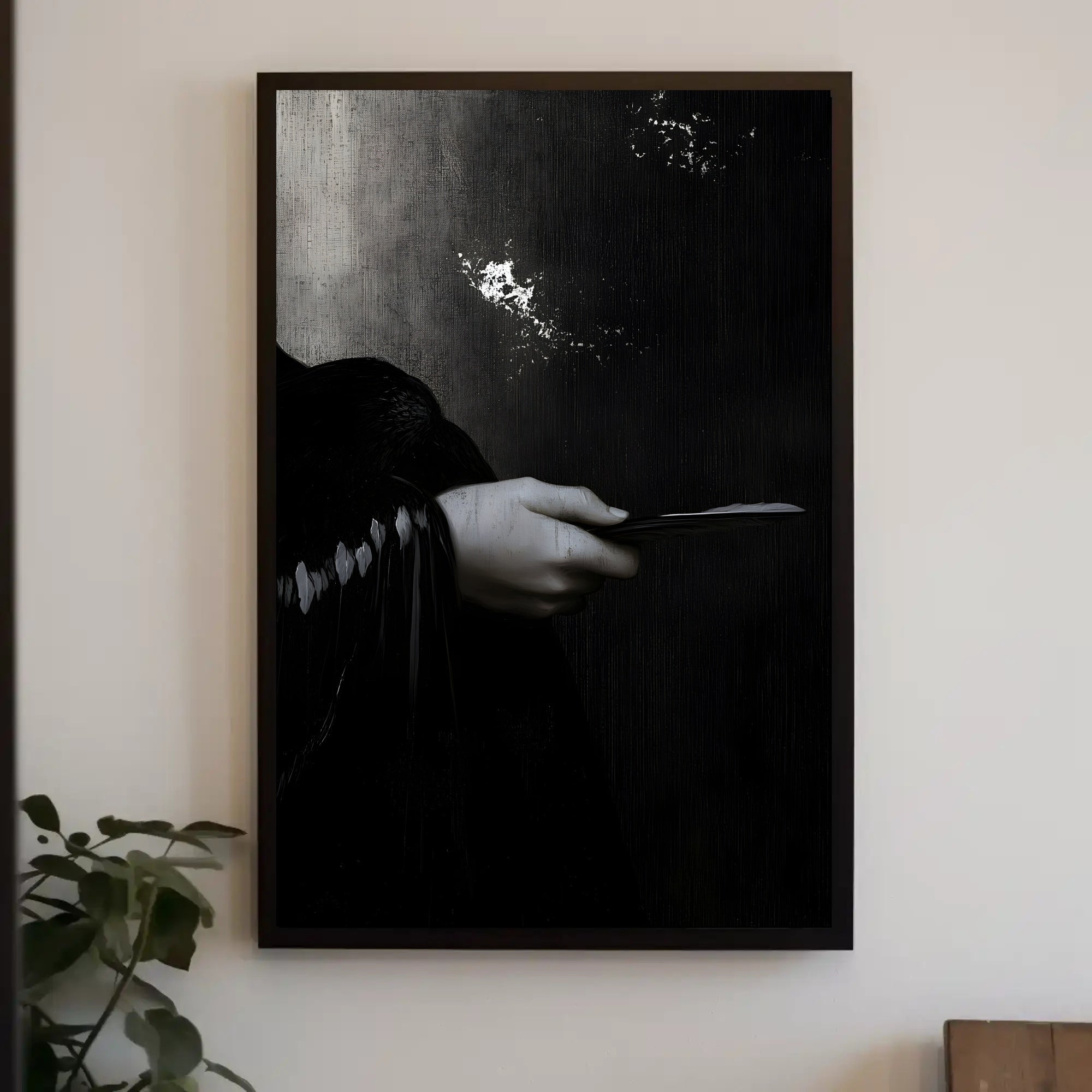 Surreal Feather Gothic Elegance Abstract or Artistic Poster PosterGoat