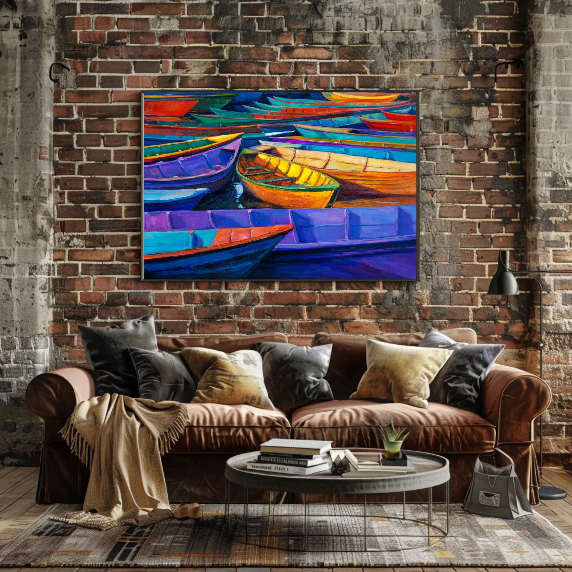 Vibrant Boats Poster