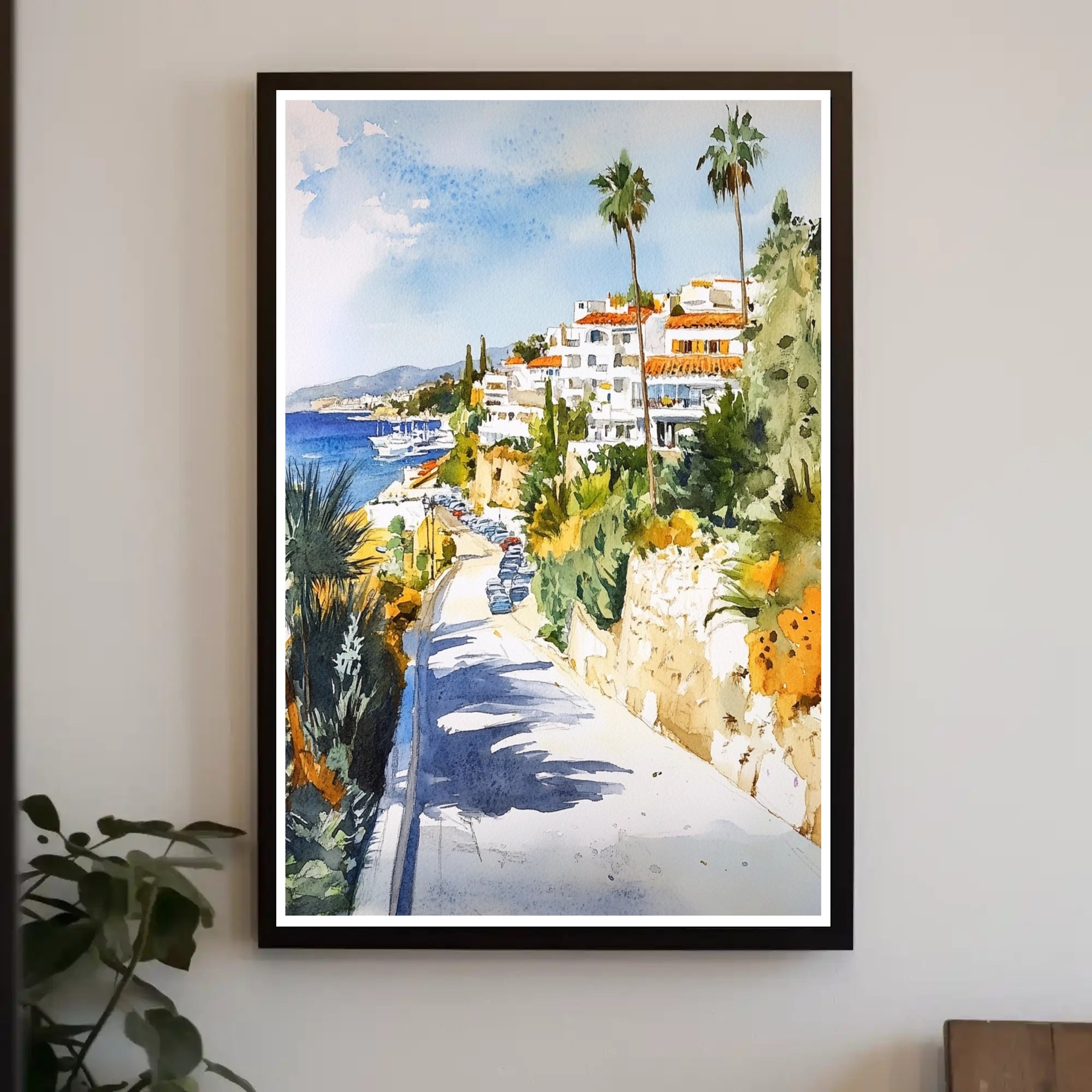 Coastal Mediterranean Scene Poster PosterGoat