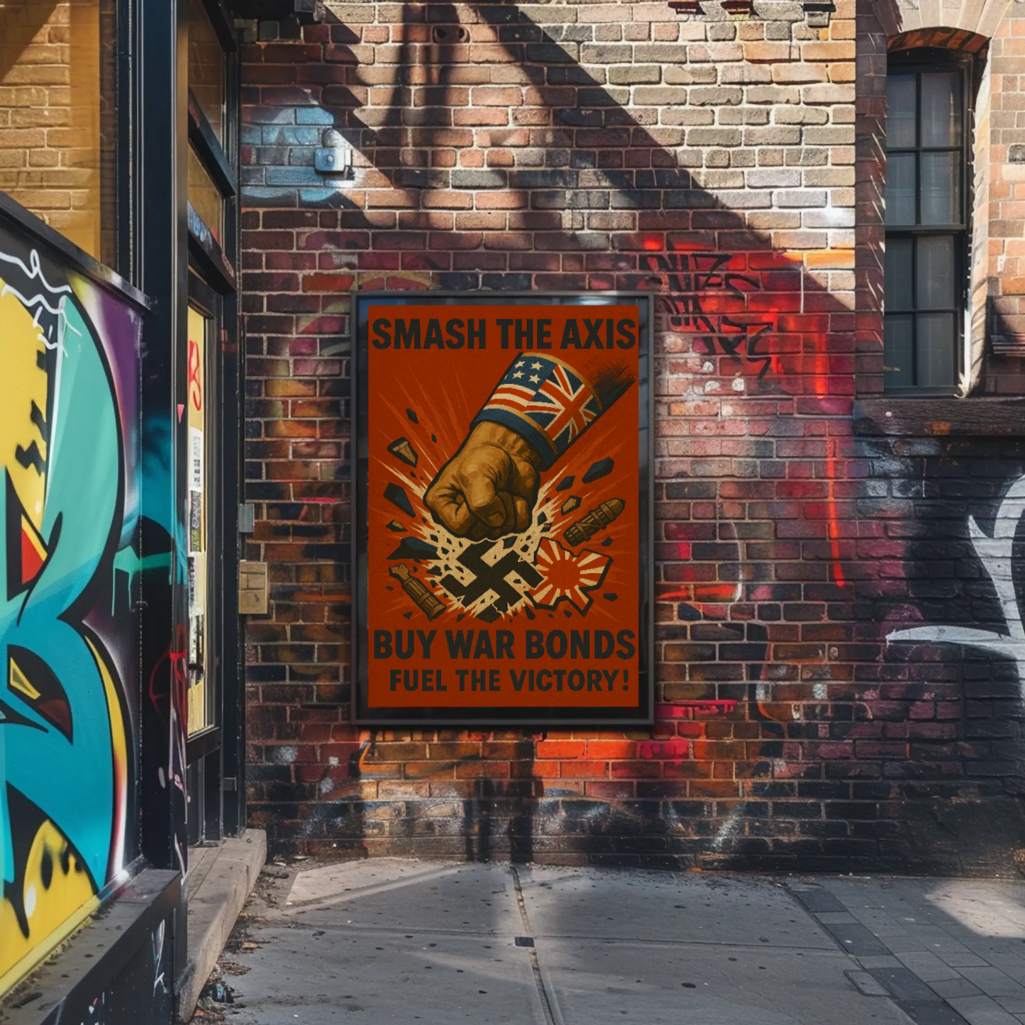 Defeat the Axis, Support the Allies WWII Poster