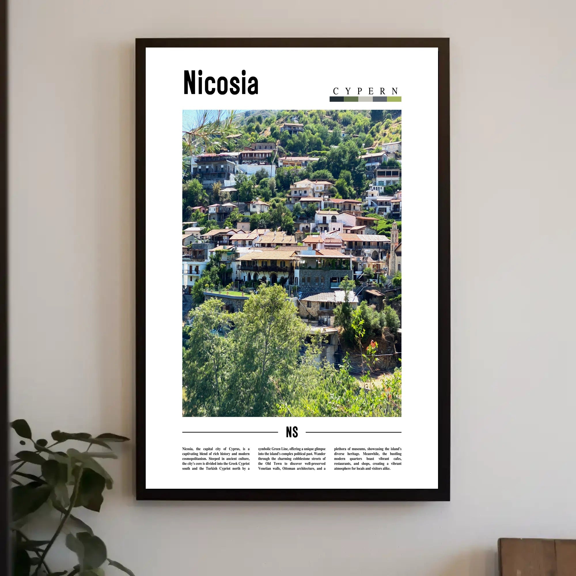 Nicosia Cityscape Vibrant Travel Poster PosterGoat