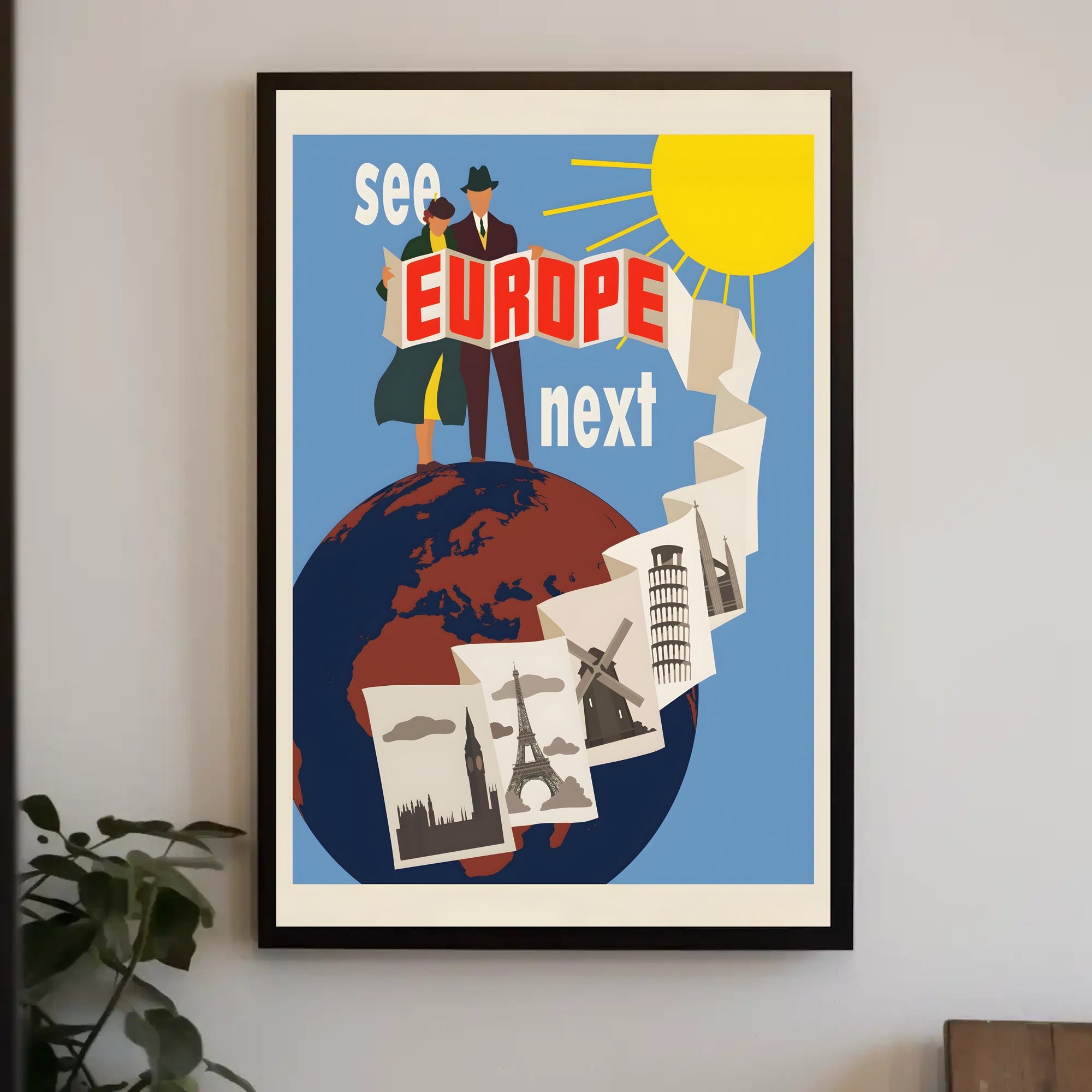 Retro European Adventure Unfolded: Travel Poster