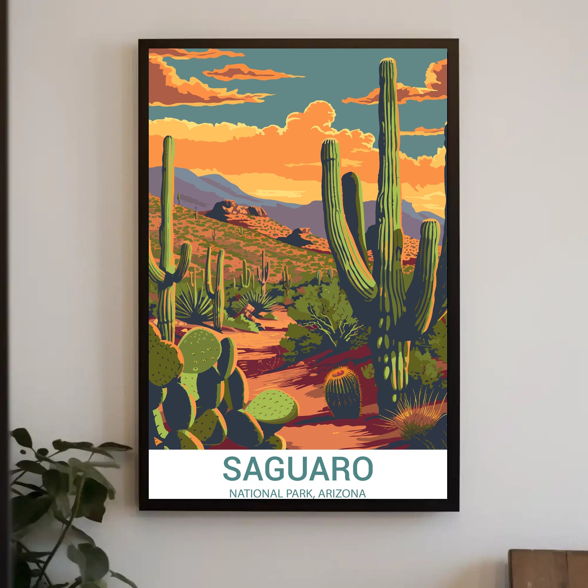 Saguaro National Park Adventure Vintage Travel Poster