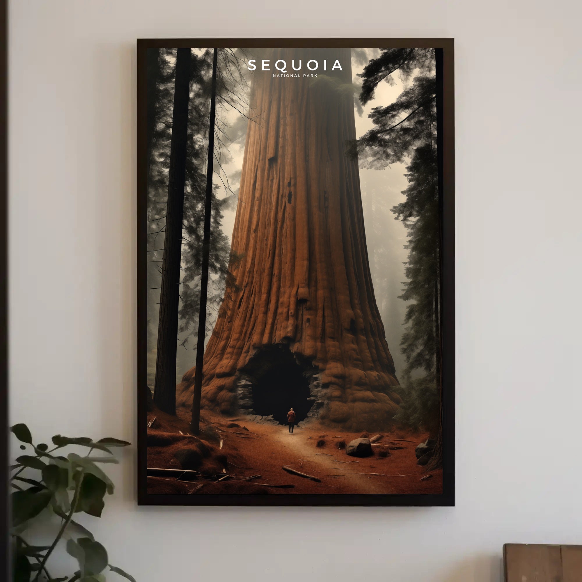 Sequoia Travel Poster Scenic Vintage Wall Art