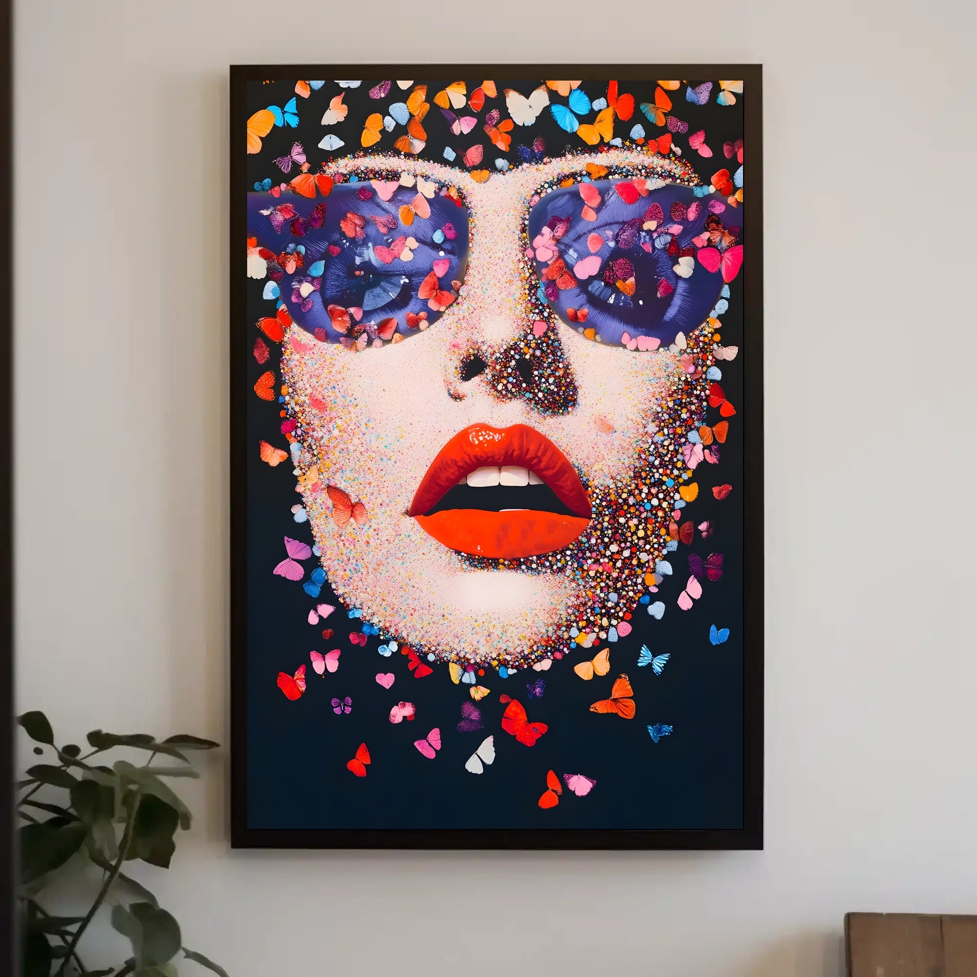 Butterfly Visage Poster Vibrant Pop Art Wall Print