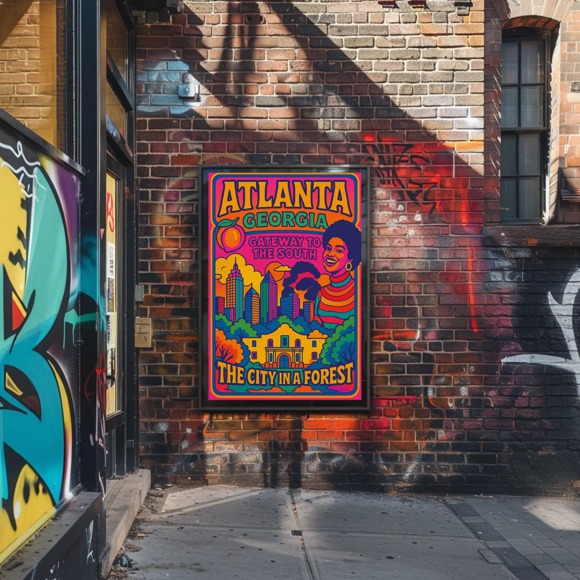 Atlanta Retro Cityscape Cultural or Heritage Poster