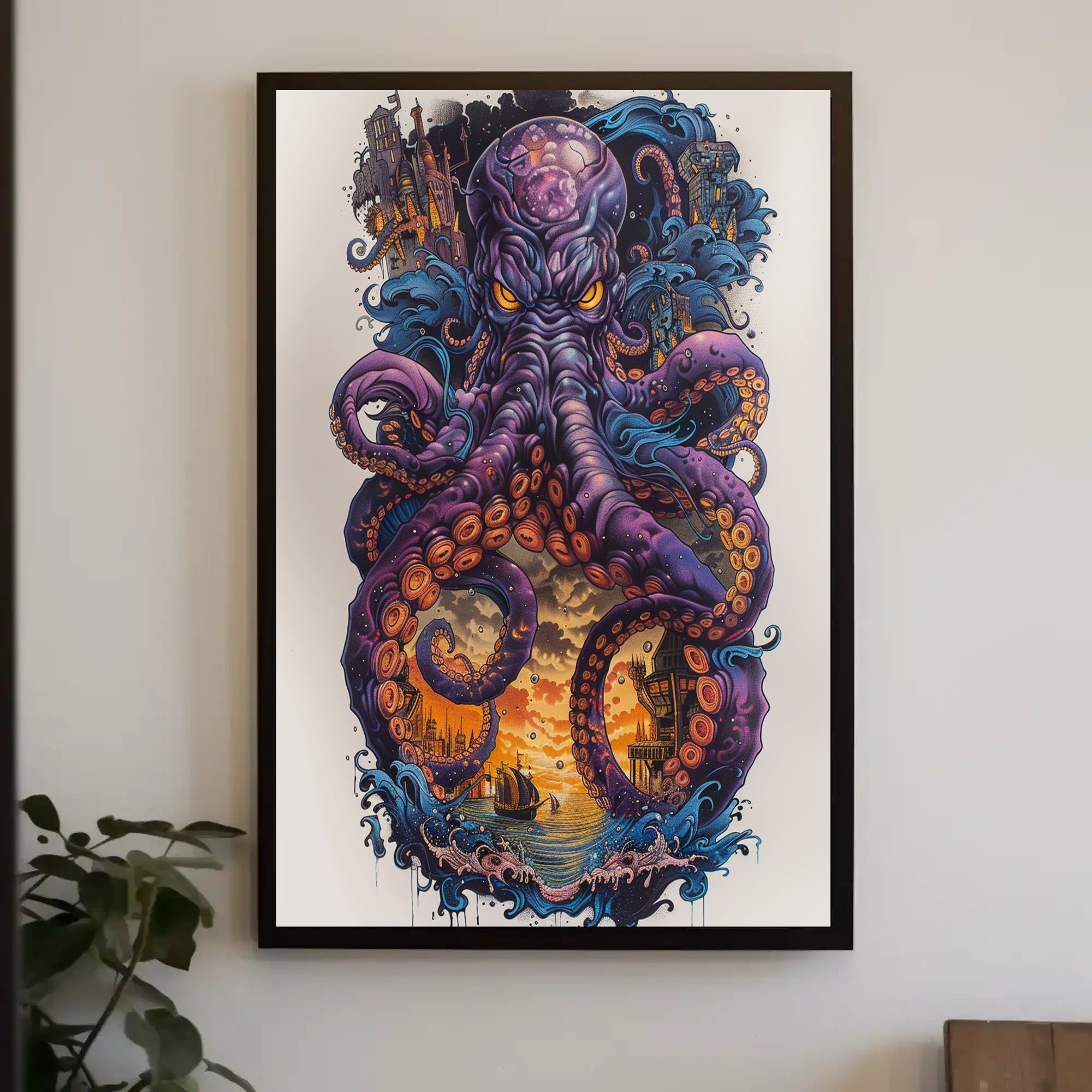 The Enigmatic Kraken Art Print Poster for Home Decor and Wall Art PosterGoat