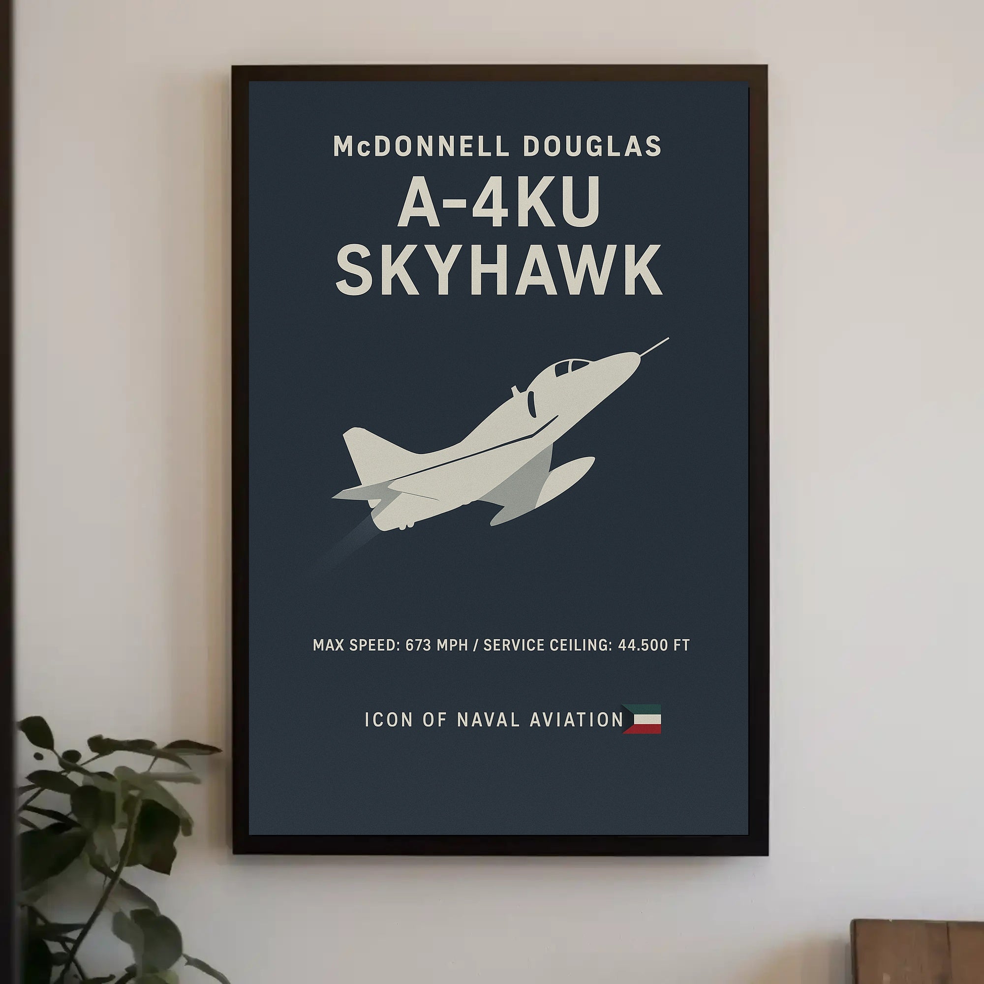 A-4KU Skyhawk Military Aviation Icon Poster PosterGoat