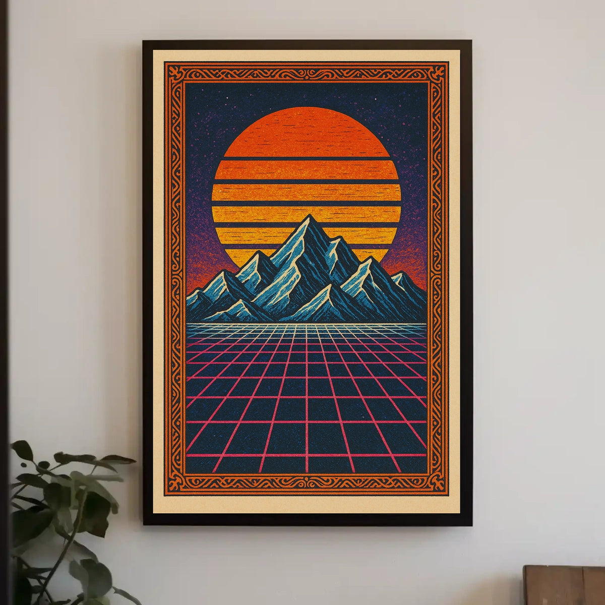 Retro-Futuristic Surreal Landscape Futuristic Sci-Fi Poster