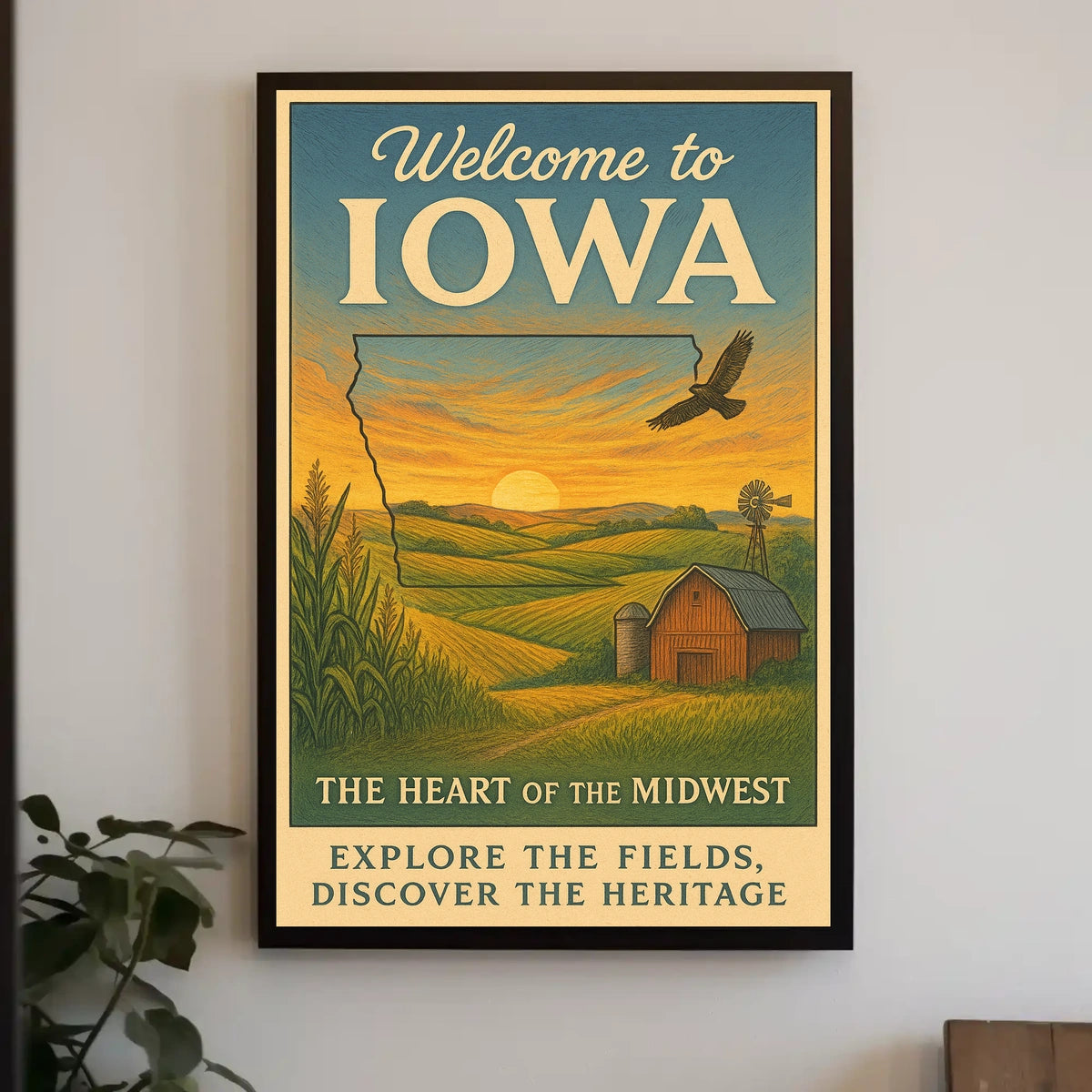 Welcome to Iowa The Heart of the Midwest Poster