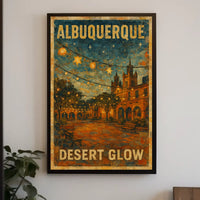 Desert Glow Landscape Southwest Desert Sunset Vista Art Print Poster