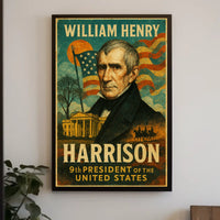 William Henry Harrison 9th President of the United States Layered Digital Collage Poster