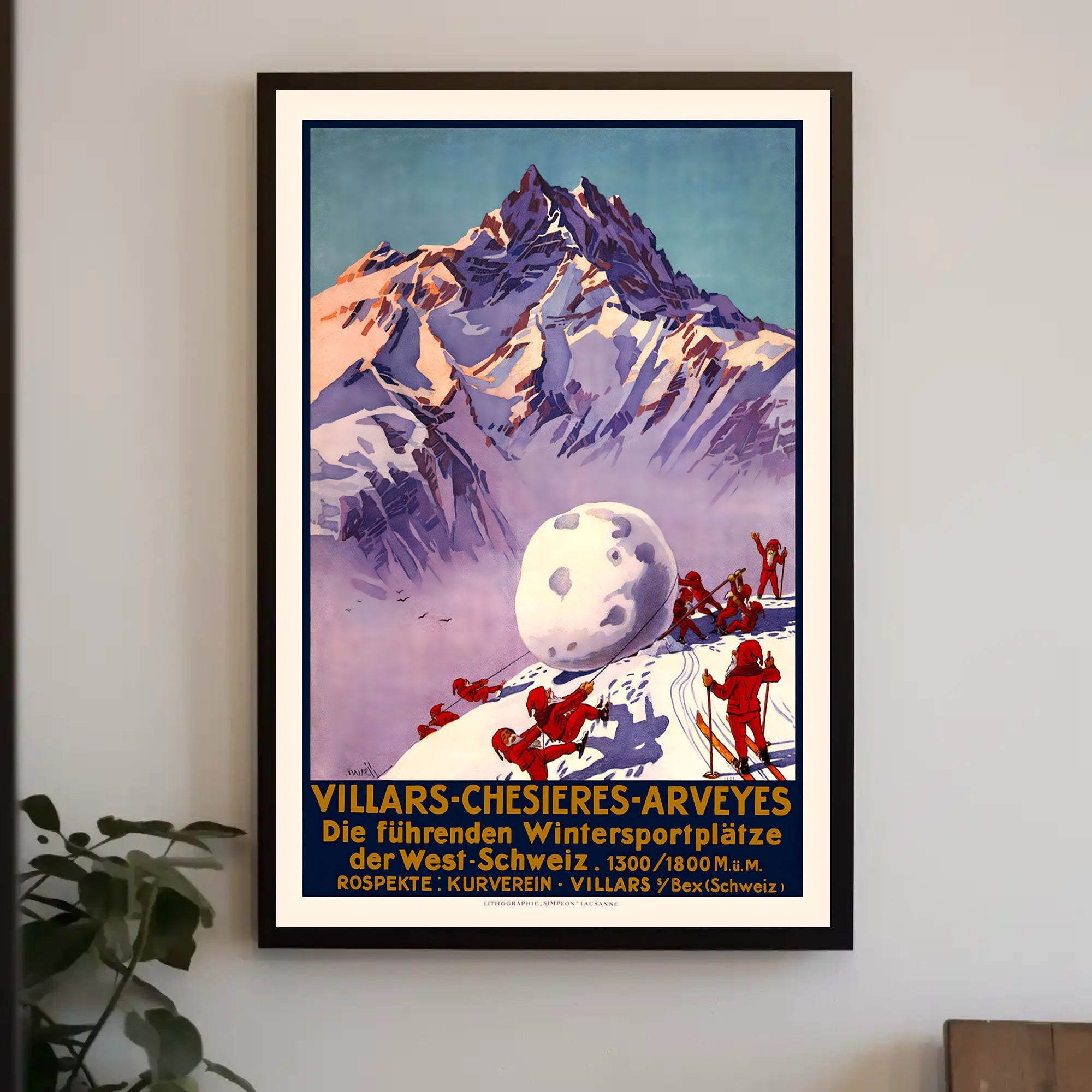 Villars-Chesières-Arveyes Winter Sports Poster PosterGoat