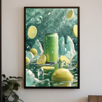 Refreshing Citrus Beverage Can Art Poster PosterGoat