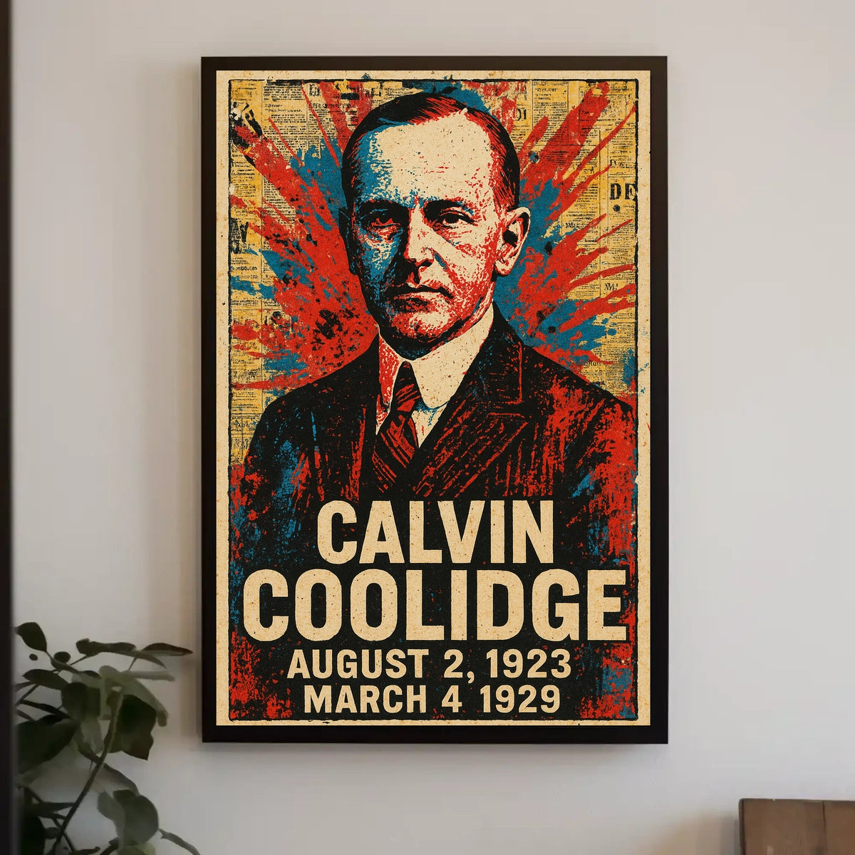 Calvin Coolidge 30th President of the United States Street Art Mashup Poster