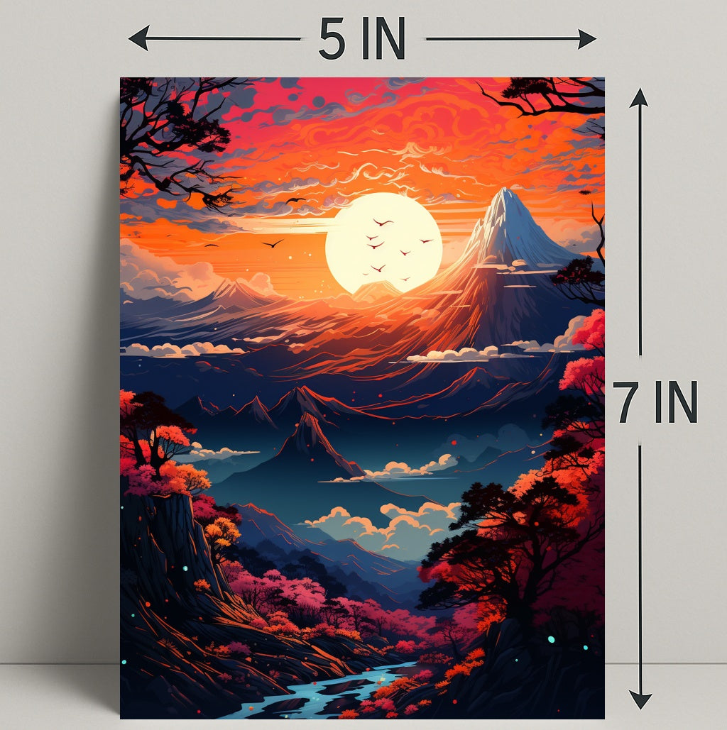 Enchanted Sunset Over Mountains Poster