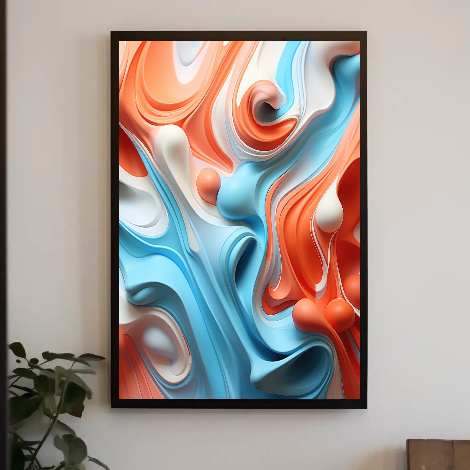 Fluid Energy: Vibrant Abstract Design Poster