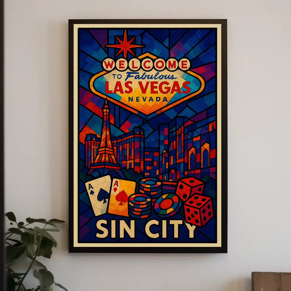 Welcome to Sin City Poster Neon Night Cityscape Urban Decor